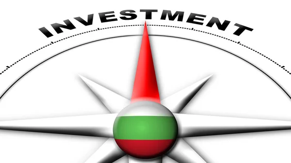 Bulgarien Globe Sfär Flagga Och Kompass Begreppet Investering Avdelningar Illustration — Stockfoto