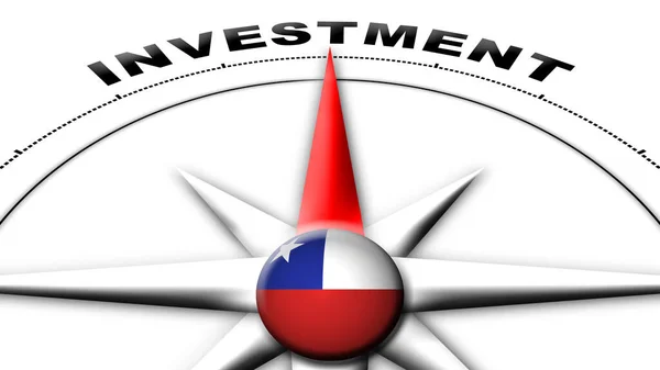 Chile Globe Sphere Flag Compass Concept Investment Titles Illustration — 스톡 사진