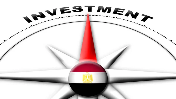 Egipto Globo Esfera Bandera Brújula Concepto Títulos Inversión Ilustración — Foto de Stock