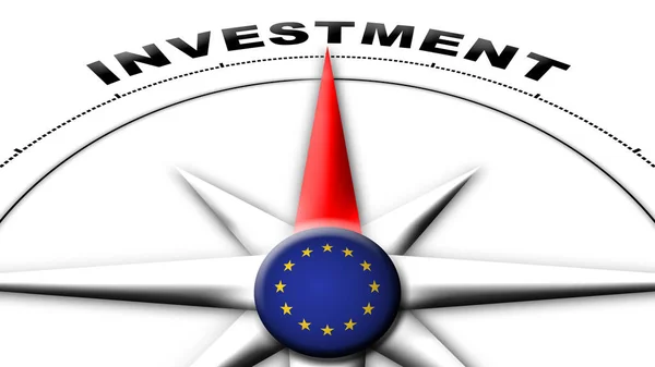 European Union Globe Sphere Flag Compass Concept Investment Titles Illustration — 스톡 사진