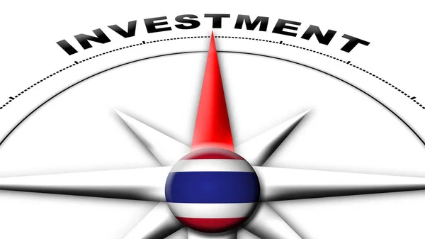 Thailand Globe Sfär Flagga Och Kompass Begreppet Investering Avdelningar Illustration — Stockfoto