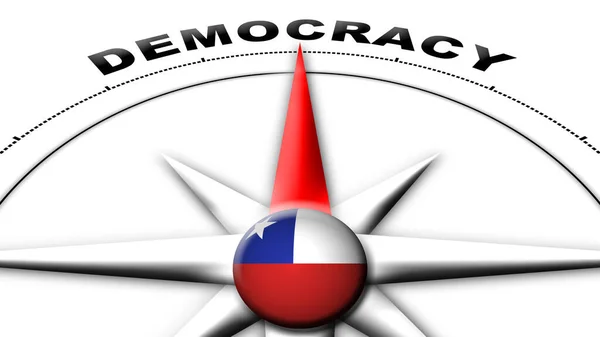 Chile Globe Sphere Flag Compass Concept Democracy Titles Illustration — стокове фото