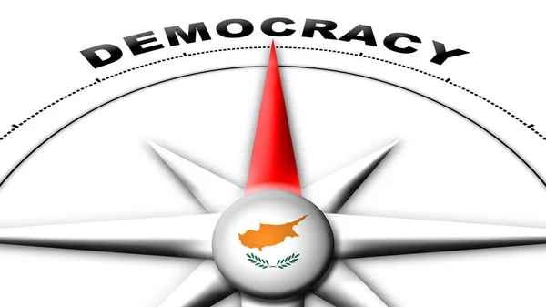 Chipre Globo Esfera Bandera Brújula Concepto Democracia Títulos Ilustración —  Fotos de Stock