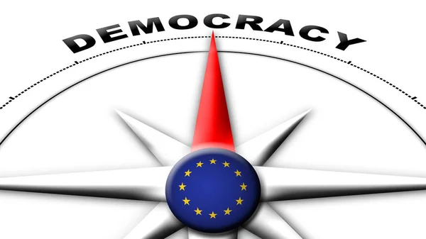 European Union Globe Sphere Flag Compass Concept Democracy Titles Illustration — Stock fotografie