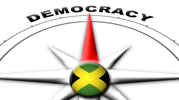 Jamaica Globe Sphere Flag Compass Concept Democracy Titles Illustration — 스톡 사진