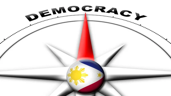 Filipinas Globo Esfera Bandera Brújula Concepto Democracia Títulos Ilustración —  Fotos de Stock