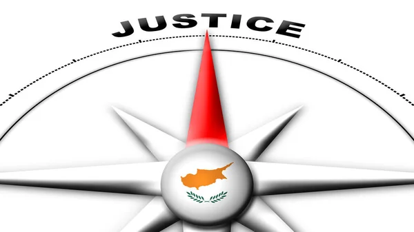 Chipre Globo Esfera Bandeira Bússola Conceito Justiça Títulos Ilustração — Fotografia de Stock