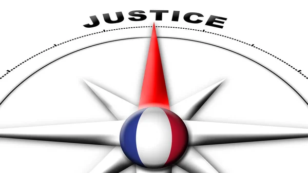 Francia Globe Sphere Flag Compass Concept Justice Titoli Illustrazione — Foto Stock