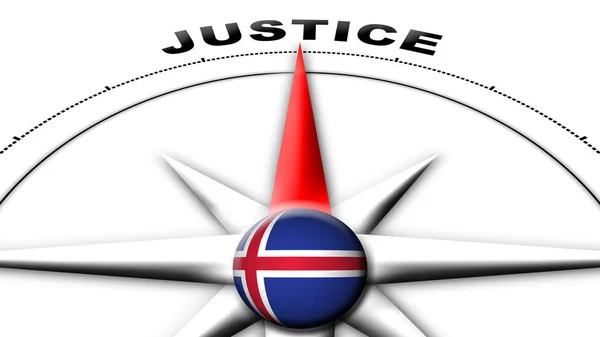 Islandia Globe Sphere Flag Compass Concept Justice Tytuły Ilustracja — Zdjęcie stockowe