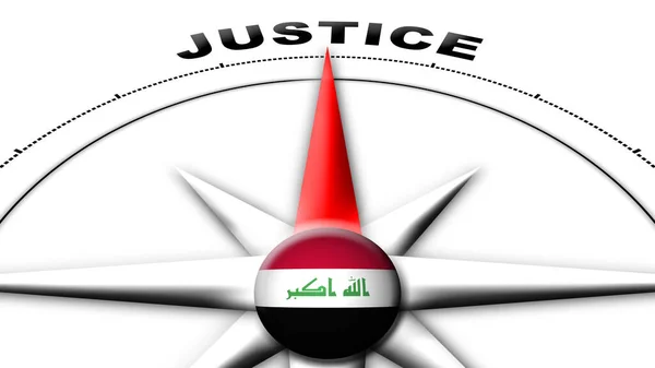 Iraq Globe Sphere Flag Compass Concept Justice Titoli Illustrazione — Foto Stock