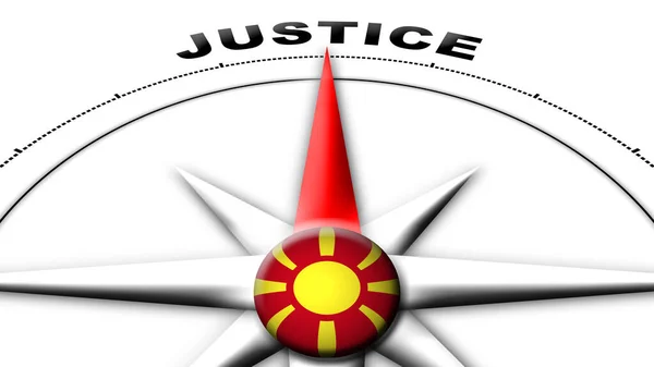 Macedonia Globe Sphere Flag Compass Concept Justice Títulos Ilustração — Fotografia de Stock