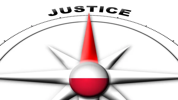 Poland Globe Sphere Flag Compass Concept Justice Titles Illustration — стокове фото