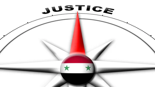 Siria Globe Sphere Flag Compass Concept Justice Titoli Illustrazione — Foto Stock