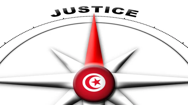 Τυνησία Σφαίρα Σφαίρα Σημαία Και Compass Έννοια Δικαιοσύνης Τίτλοι Εικονογράφηση — Φωτογραφία Αρχείου
