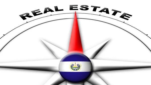 Salvador Globe Sphere Flag Compass Concept Real Estate Titles Illustration — Stock fotografie