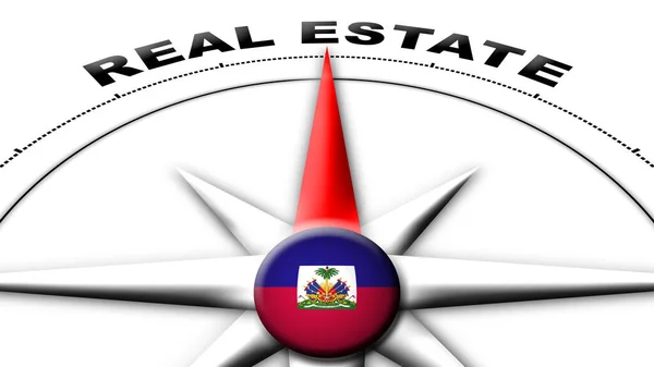Haiti Globe Sphere Flag Compass Concept Real Estate Titles Illustration — Stock fotografie