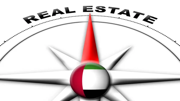 United Arap Emirates Globe Sphere Flag Compass Concept Real Estate — Stock fotografie