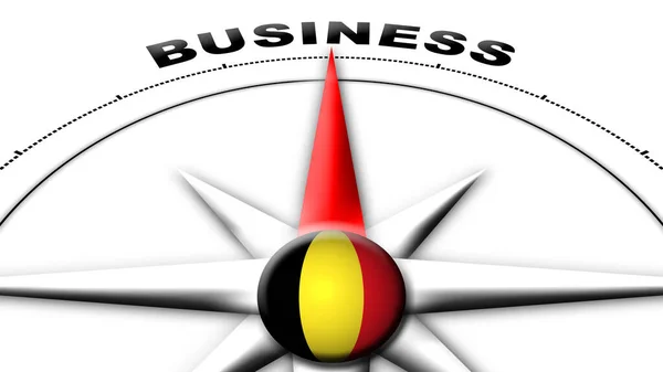 Belgien Globe Sfär Flagga Och Kompass Koncept Affärs Titlar Illustration — Stockfoto