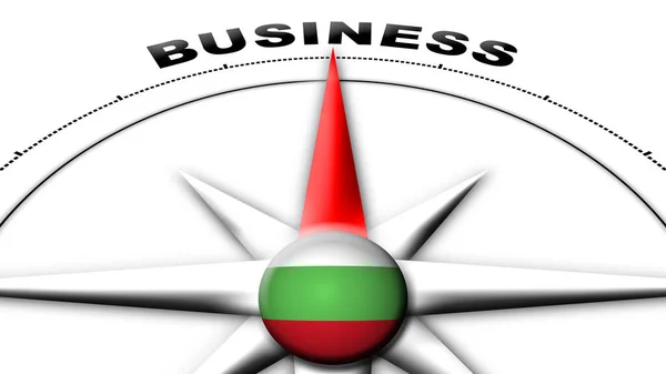 Bulgarien Globus Kugel Flagge Und Kompass Konzept Geschäftstitel Illustration — Stockfoto