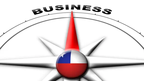 Chile Globus Kugel Flagge Und Kompass Konzept Geschäftstitel Illustration — Stockfoto