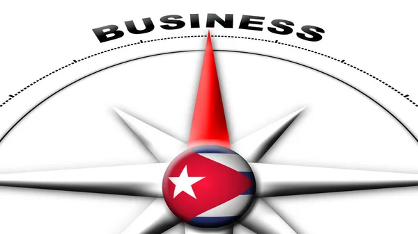 Cuba Globe Sphere Flagge Und Kompass Konzept Geschäftstitel Illustration — Stockfoto