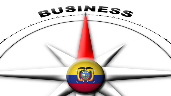 Ecuador Globo Esfera Bandera Brújula Concepto Títulos Negocios Ilustración — Foto de Stock