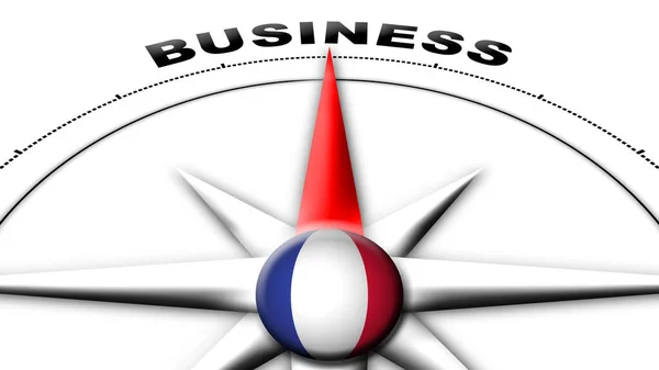Frankreich Globus Kugel Flagge Und Kompass Konzept Geschäftstitel Illustration — Stockfoto