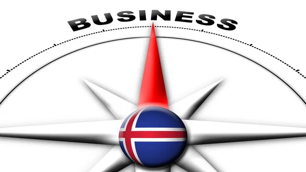 Izland Globe Gömb Zászló Iránytű Koncepció Üzleti Címek Illusztráció — Stock Fotó