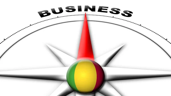 Mali Globus Kugel Fahne Und Kompass Konzept Geschäftstitel Illustration — Stockfoto
