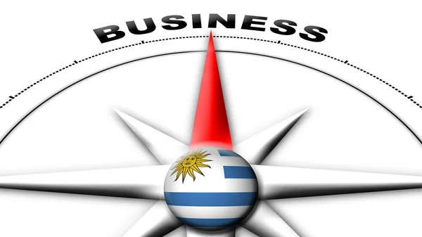 Uruguay Globe Sphere Flag Compass Concept Títulos Negócios Ilustração — Fotografia de Stock