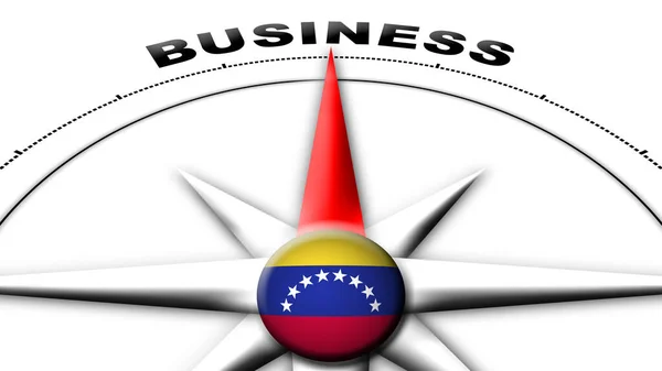 Venezuela Globe Zászló Iránytű Koncepció Üzleti Címek Illusztráció — Stock Fotó