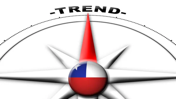 Chile Globe Sphere Flag Compass Concept Trend Titles Illustration — стокове фото
