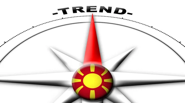 Macedonia Globe Sphere Flag Compass Concept Trend Titles Illustration — Stock fotografie