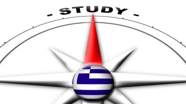 Afganistan Küre Küresi Bayrak ve Pusula Konsepti Çalışma Başlıkları 3D İllüstrasyon