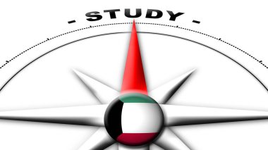 Afganistan Küre Küresi Bayrak ve Pusula Konsepti Çalışma Başlıkları 3D İllüstrasyon
