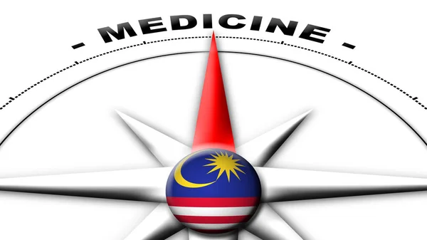 Malaysia Globe Sphere Flag Compass Concept Medicine Titles Illustration — Stock Photo, Image
