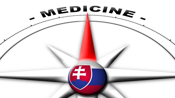 Флаг Словакии Области Глобуса Компас Концепция Медицины Заголовки Иллюстрация — стоковое фото
