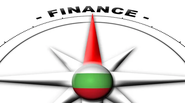 Bulgária Globe Sphere Flag Compass Concept Finance Címek Illusztráció — Stock Fotó