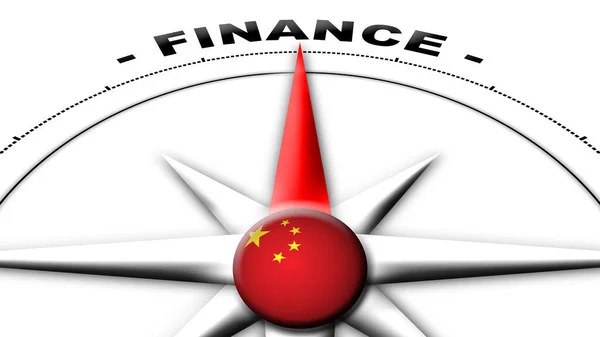 China Globe Sphere Flag Compass Concept Finance Tytuły Ilustracja — Zdjęcie stockowe