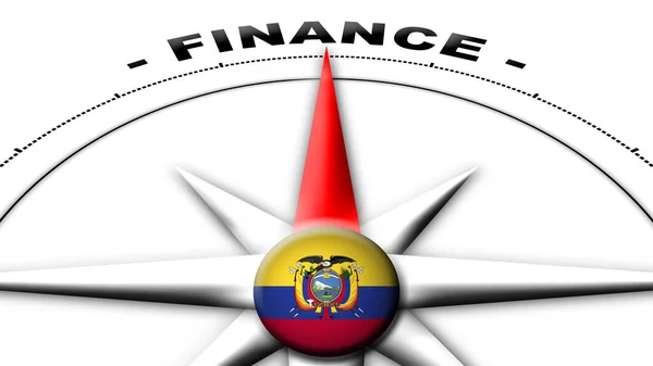 Flaga Kuli Ekwador Globe Koncepcja Kompasu Finansowanie Tytuły Ilustracja — Zdjęcie stockowe