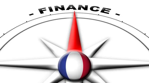 Franciaország Globe Sphere Flag Compass Concept Finance Címek Illusztráció — Stock Fotó