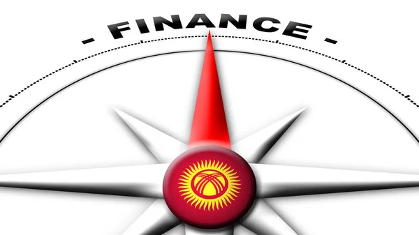 Κιργιστάν Globe Σημαία Σφαίρα Και Compass Concept Finance Τίτλοι Εικονογράφηση — Φωτογραφία Αρχείου