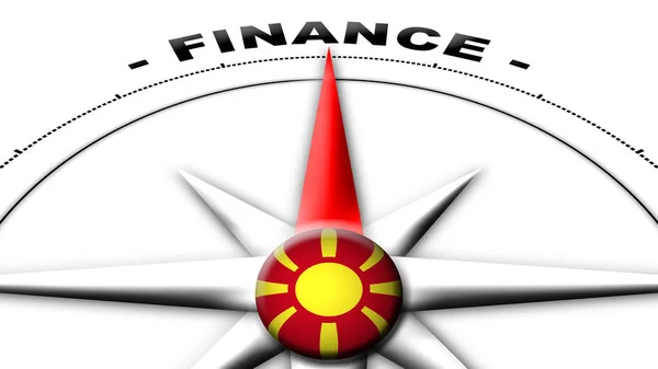 Macedónia Globe Sphere Flag Compass Concept Finance Címek Illusztráció — Stock Fotó