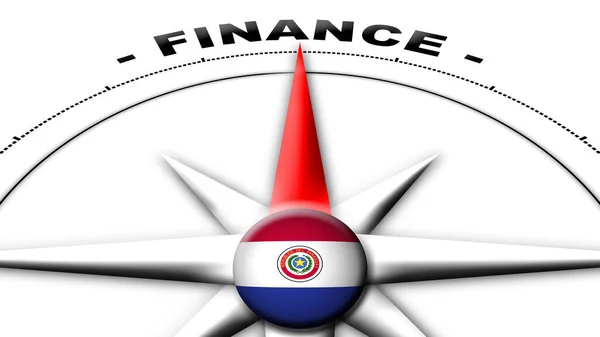 Paraguay Globe Sphere Flag Compass Concept Finance Titles Illustration — Stock Photo, Image