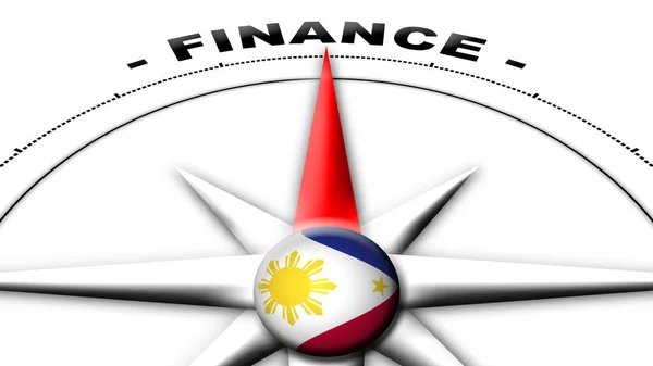 Filipina Globe Sphere Flag Compass Concept Finance Titles Illustration — Stok Foto