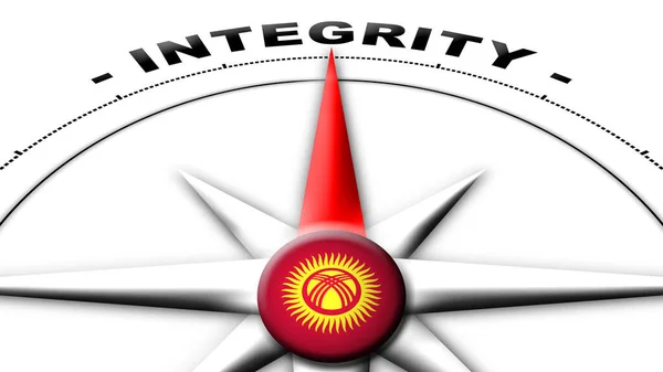 Kirghizistan Globe Sphere Flag Compass Concept Integrity Titles Illustrazione — Foto Stock