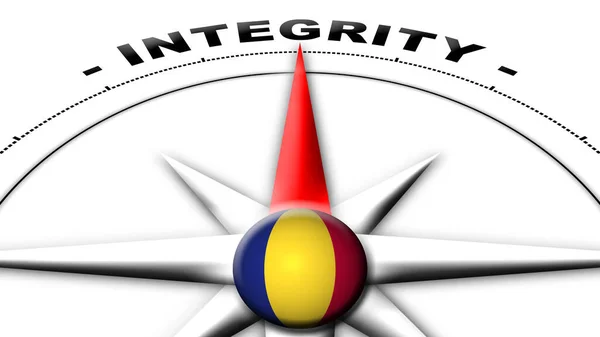 Romania Globe Sphere Flag Compass Concept Integrity Titles Illustrazione — Foto Stock
