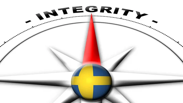 Svezia Globe Sphere Flag Compass Concept Integrity Titoli Illustrazione — Foto Stock