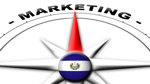 Salvador Globe Bol Vlag Kompas Concept Marketing Titels Illustratie — Stockfoto