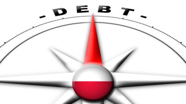 Polonya Küre Küresi Bayrak ve Pusula Konsepti Başlıkları 3D Görüntü